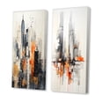 thumbnail image 3 of Designart "Urban Rhythm Minimalism in Orange and Grey II" Minimalism Wall Art Set Of 2 - Orange Abstract Gallery Wall Set For Home Decor, 3 of 7