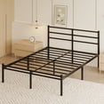 thumbnail image 3 of Roomdiary 14 inch Metal Full Size Bed Frame with Headboard and Footboard, No Box Spring Required Platform, Easy Assembly, Black, 3 of 9
