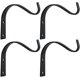 thumbnail image 1 of Paquete de 4 ganchos de pared para colgar de hierro, soporte para colgar plantas de metal resistente, gancho decorativo para colgar linterna, macetero, comederos para pájaros, abrigo rústico Ho, 1 of 3