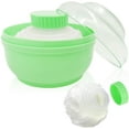 thumbnail image 1 of Green Plastic Loose Powder Container with Powder Puff Refillable After Bath Powder Puff Talcum Powder Case Portable Travel Face Cosmetic Stroage Distributor Make-up Loose Powder Jars, 1 of 6