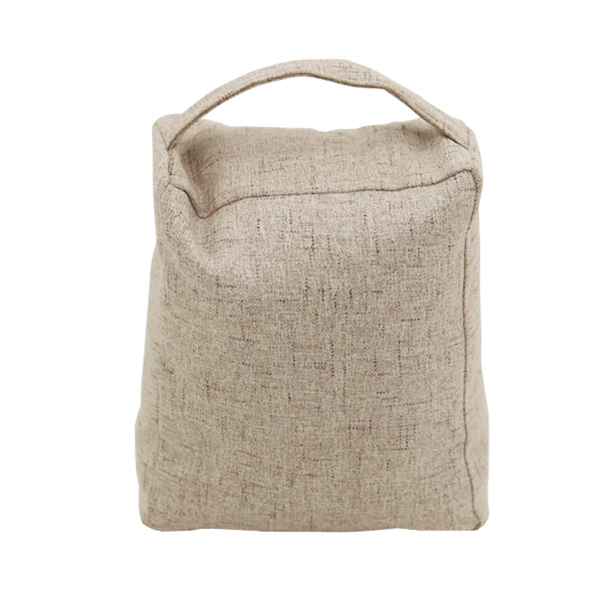 Parisloft Home Our Happy Place Fabric Door Stop with Handle, Decorative Weighted Door Stopper for Bedroom, Living Room, Exterior Doors
