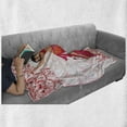 thumbnail image 6 of Oriental Soft Flannel Fleece Throw Blanket, Belly Dancer Woman and Floral Ornaments, Cozy Plush for Indoor and Outdoor Use, 60" x 80", Pink Vermilion, by Ambesonne, 6 of 6