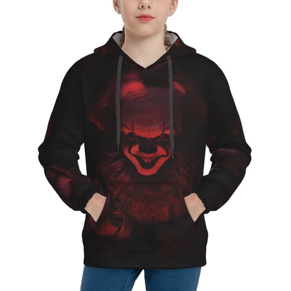 Pennywise Hoodie, Casual Unisex Youth Hoodie, Fashion Novelty Long Sleeve Pullover Sweatshirt Hooded For Kid, Teens And Adults
