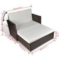 thumbnail image 2 of vidaXL 2 Seater Sofa Patio Deck Wicker Sleeper Sofa with Cushions PE Rattan, 2 of 6