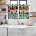 thumbnail image 2 of Teal Blue Brown Kitchen Curtains Window Panels, Rustic Farmhouse Dog Paw Vintage Insulated Window Treatment Curtain, Grommet Curtains for Bedroom/Living Room/Bathroom, 2 Piece 42"Wx54"L, 2 of 8