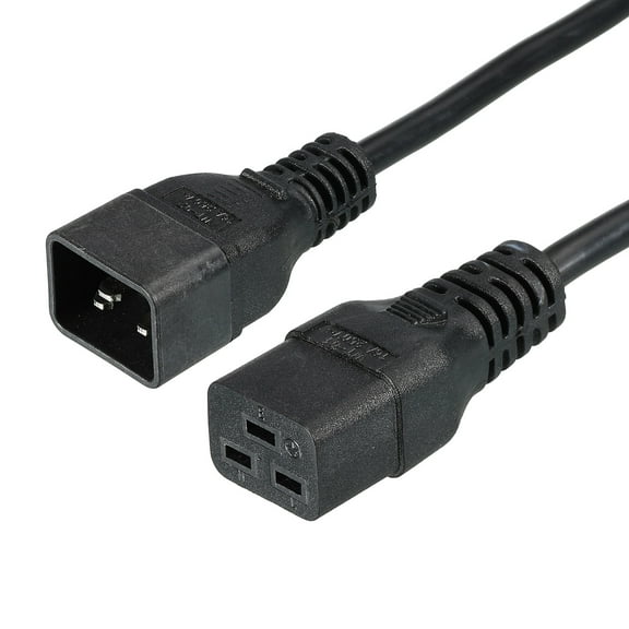 Uxcell AC Power Cord 3 Prong C20 Male to C19 Female 1.64Ft 250V 10A PDU Extension Cable