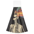 thumbnail image 7 of Yayeee Kitchen Hanging Hand Towels Set of 2 with Loop Bathroom Absorbent Tie Towel, Black Skeleton, 7 of 7