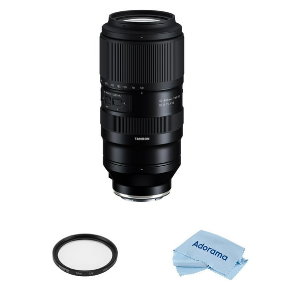 Tamron 50-400mm f/4.5-6.3 Di III VC VXD Lens for Sony E Bundle with 67mm UV Filter, Cleaning Kit