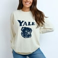 thumbnail image 6 of Yale Bulldog Distressed - Women's Garment Dyed Long Sleeve Graphic T-Shirt, 6 of 14