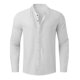thumbnail image 4 of Ceisia Men's Relaxed Fit Linen Blend Stand Collar Shirt, Solid Color Long Sleeve Casual Button-Up Top Gifts, 4 of 6