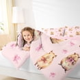 thumbnail image 3 of Erosebridal Kids Cute Capybara Twin Bedding Sets 7-Piece,Boys Girls Cartoon Bow Animal Bedding Comforter Set,Pink Reversible, 3 of 6