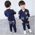 thumbnail image 3 of Baby Boy Clothes Toddler Infant Outfits for Boys 3 Piece Suit Long Sleeve+Jacket+Pants, 3 of 6