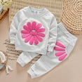 thumbnail image 3 of LMTODLFG Baby Girl Clothes Toddler Kids Baby Boys Girls Daisy Print Pullover Tops+Petal Pants Set Outfits Y2K Clothes Grey 3-4 Years, 3 of 6