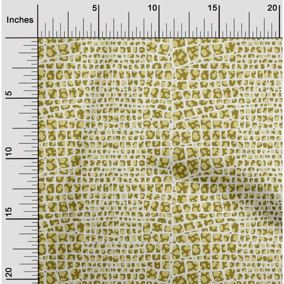 oneOone Cotton Cambric Dark Olive Green Fabric Crocodile Animal Skin Sewing Fabric By The Yard Printed Diy Clothing Sewing Supplies 56 Inch Wide