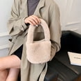 thumbnail image 3 of HMSHA Plush Bucket Bags Womens Autumn and Winter Casual Handbags Mini Clutches Cute Shoulder Bags Tote Bag Purse Sac A Main Femme, 3 of 6