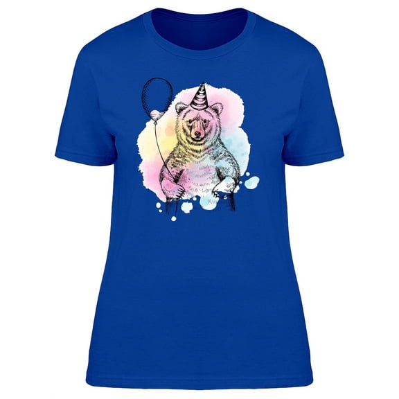 Birthday Party Bear T-Shirt Women -Image by Shutterstock, Female Medium