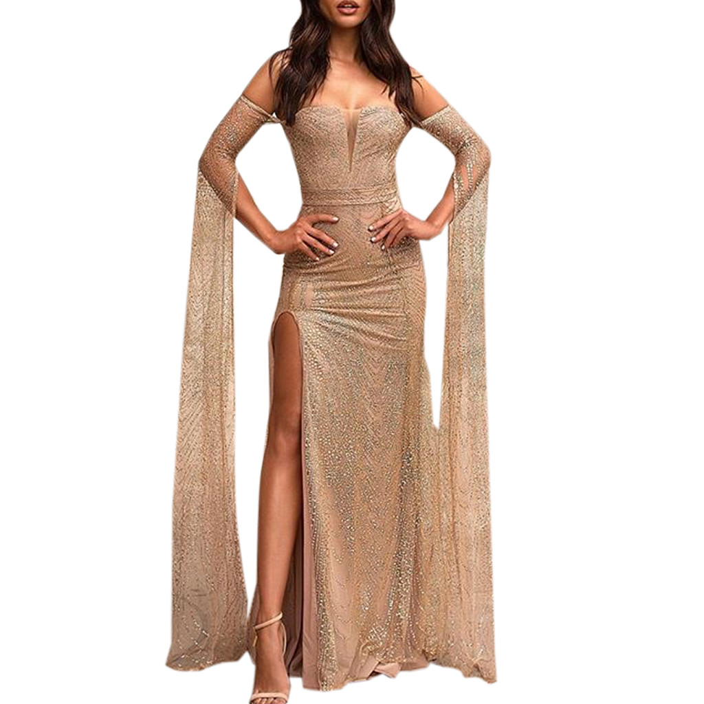 bodycon long sleeve prom dress