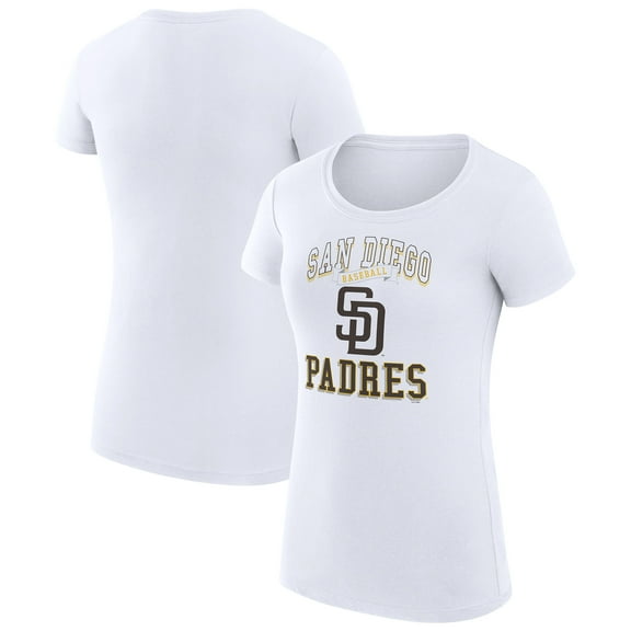 Women's G-III 4Her by Carl Banks White San Diego Padres Super-Slim Fit Lightweight Team Logo Graphic T-Shirt