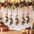thumbnail image 7 of Christmas Bells Hanging Decor Vintage Metal with Rope Bow Tree Door Decor, 7 of 7