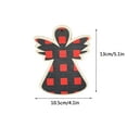 thumbnail image 2 of Ensemble d'Ornements de Noël Classiques Rouges Décorations en Bois Motif à Carreaux Cloches Flocons de Neige Design de Sapin de Noël Pendentifs Suspendus Polyvalents Étiquettes-Cadeaux en Bois Durables 1 Pce Env. 40 g, 2 of 3
