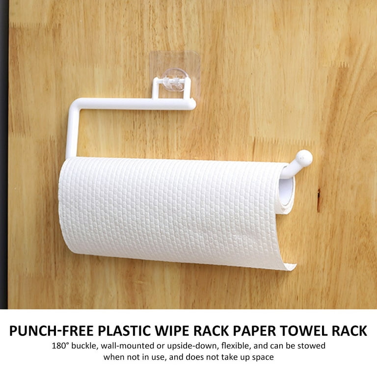 1pc Kitchen Bathroom Paper Towel Holder, Wall-mounted Roll Paper Holder For  Plastic Wrap, Cloth, Towel Storage Without Punching