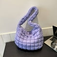 thumbnail image 2 of TELOLY Puffer Tote Bag,Metal Zipper Pull Quilted Tote Bag for Women,Polished and Refined Finish Puffer Tote Bag for Women,White, 2 of 6