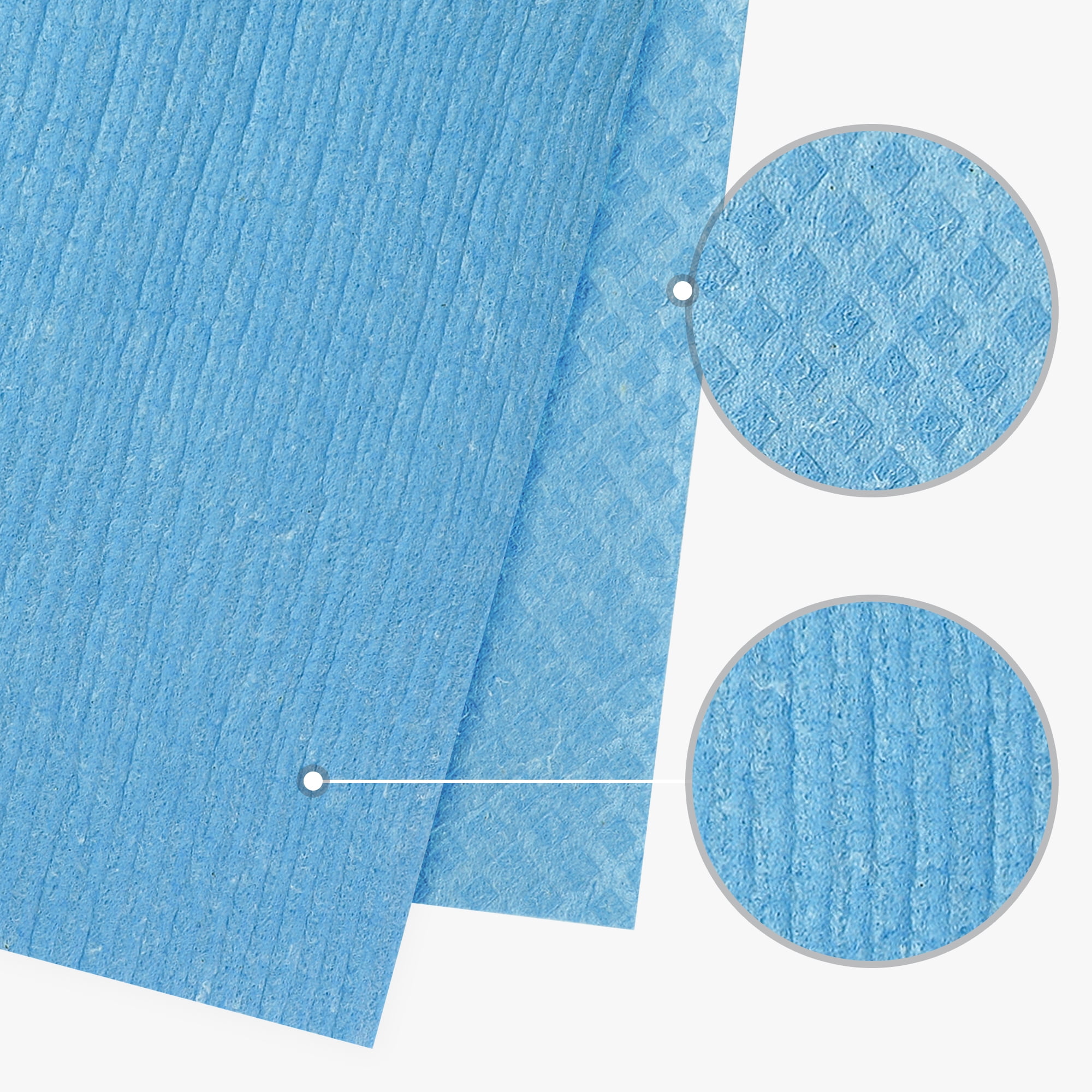 Unique Bargains Reusable Absorbent Sponge Dish Cloths Kitchen Towels Lint Free 7" x 8" Blue 5pk