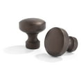 thumbnail image 3 of TOWN & COUNTRY EVERYDAY Modern Rounded Cap Single Indoor Curtain Rod and Finial Set, Easy Install Wall Mount, Oil Rubbed Bronze, Adjustable 66”-120”, 3 of 7