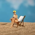 thumbnail image 6 of 1/64 Diorama Figure Miniature Beach Surfing Layout Hand Painted Resin Photo Props Lounge Chair Model for DIY Projects Dollhouse Accessories people and chair, 6 of 8