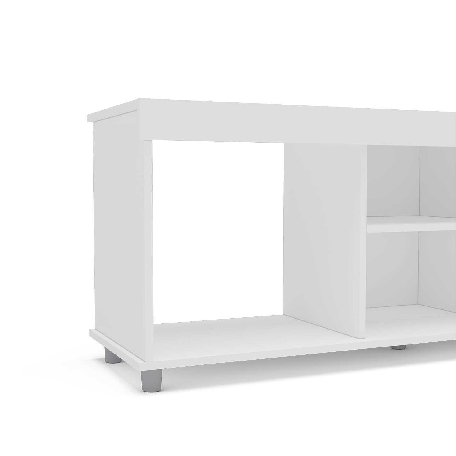 Polifurniture 2 Piece Modern Wood Living Room Set with TV Stand and Coffee Table, White