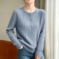 thumbnail image 2 of Edvintorg Cardigans for Women Knitting Cotton Long Sleeve Crew Neck Casual Button Down Sweater Women Clothes S-2XL Gray, 2 of 5