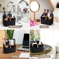 thumbnail image 6 of Cosmetic Storage Plastic Multifunction Living Room Organizer Desktop Storage Box Remote Controller Storage Box TV Remote Holder BLACK 4 GRIDS, 6 of 7