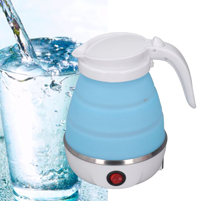 Fyydes Portable Foldable Electric Kettle, Collapsible Water Boiler for Travel with Detachable Power Cord