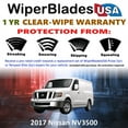 thumbnail image 2 of 2017 Nissan NV3500 Beam Wiper Blades Wipers w/1yr Warranty (Set of 2), 2 of 5
