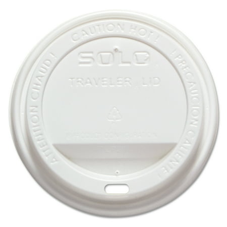 Solo(r) Traveler(r) Paper Hot Cups Lids, 10-24 oz., White Cappucino, 100/Pack (TLP316-0007)