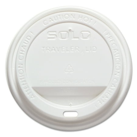 Solo Cup Company Traveler Drink-Thru Lid, White, (Pack of