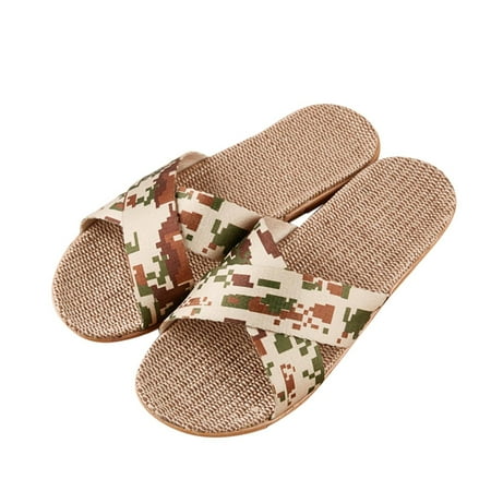 MPWEGNP Sandals Women Slippers Fashion Ladies Breathable Bohemia Beach Slip On Shoes Flats Casual (Coffee 10)