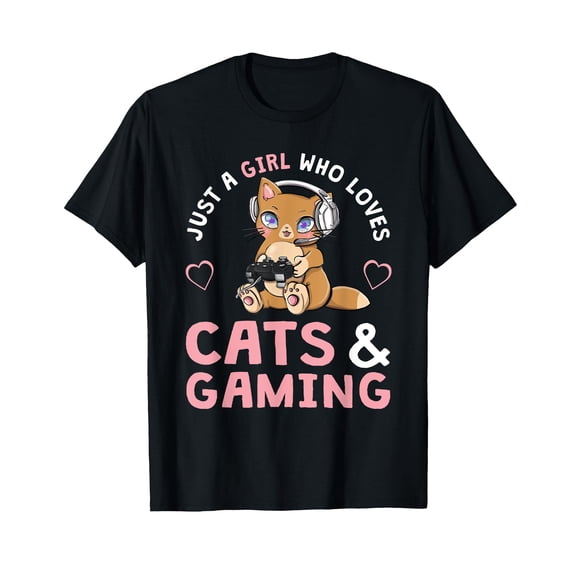 Who Loves Cats and Gaming Cute Gamer Cat T-Shirt