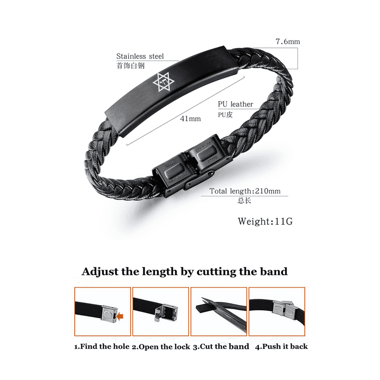 7 Shema Israel Black Bracelets - Jewish Kabbalah Hebrew Rubber Cuff Wristbands Lot 9 thumbnail image