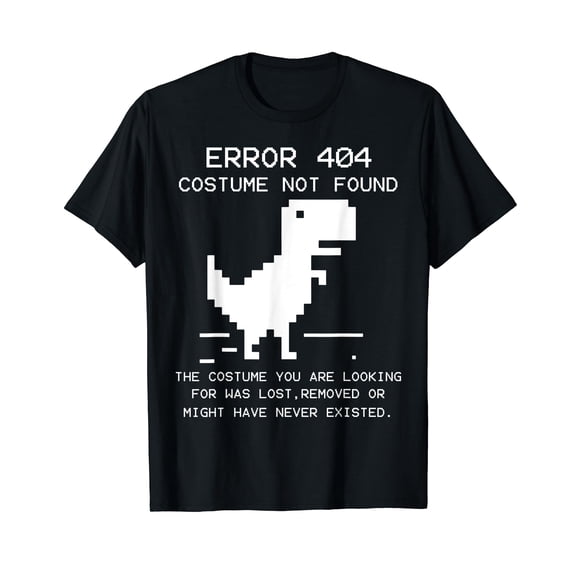 TRex Error 404 Costume Not Found Halloween Coding Programmer T-Shirt