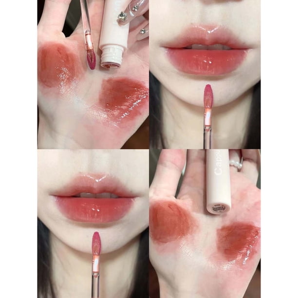 Fiudx Ofertas Flash Del Día Tinte De Labios | Maquillaje De Brillo De Labios Hidratante Coreano | Brillo De Labios Tipo Espejo De Larga Duración | Lápiz Labial Sedoso Con Alta Reproducción Cromática