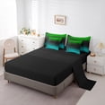 thumbnail image 5 of jejeloiu Retro Stripes Pattern 7-Piece Twin Bedding Sets,Abstract Geometric Bedding Comforter Set,Green Black Cyan Sheet Sets For Kids,Microfiber Bedroom Decor Reversible, 5 of 8
