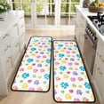 thumbnail image 4 of Kitchen Rugs Sets Of 2,Pets Paws Print Colorful Anti Fatigue Kitchen Mat Rugs Non Slip Washable,Decorative Kitchen Floor Mats for Kitchen,Sink,Laundry,17"x47"+17"x47", 4 of 5