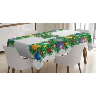 Ambesonne Letter H Tablecloth Rectangular Table Cover, Uppercase Letter Tree, 60"x90", Multicolor