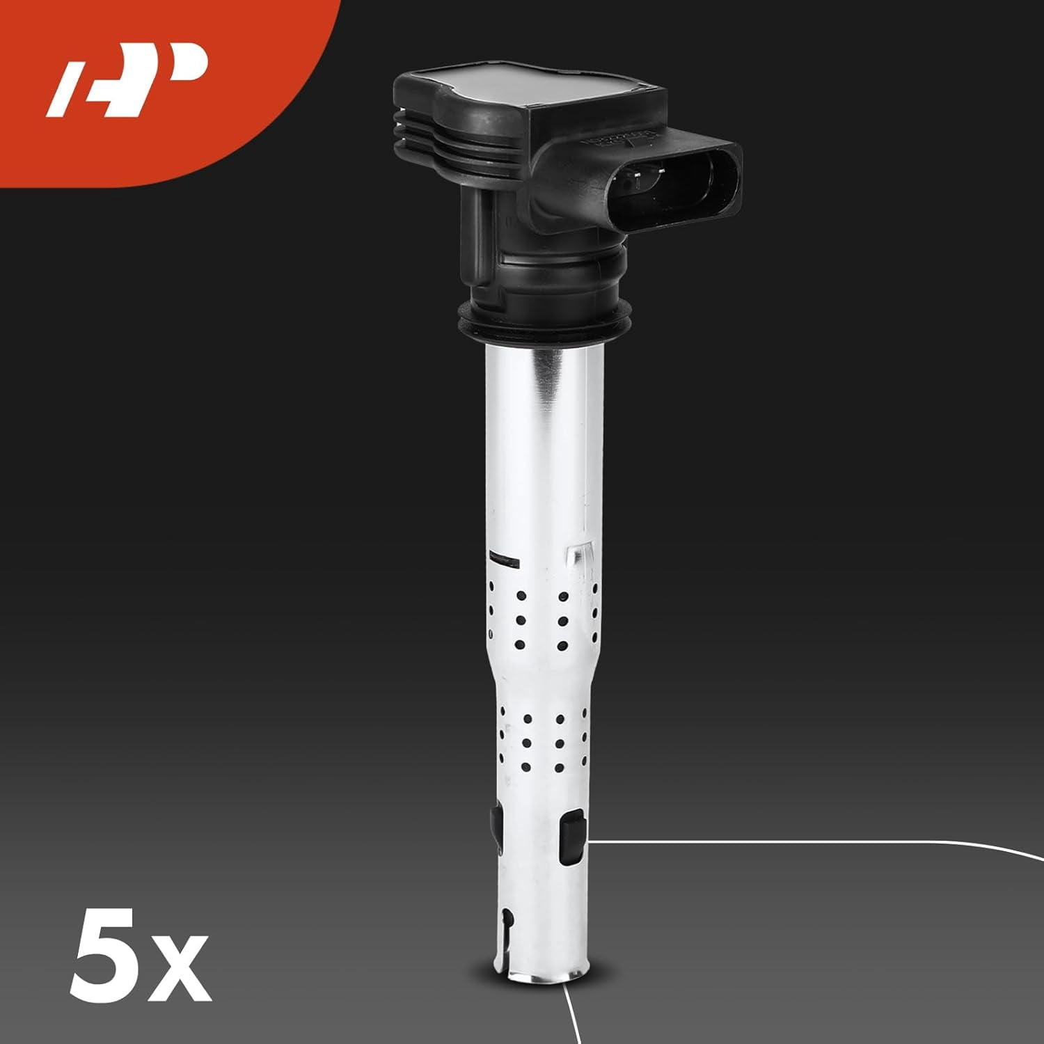 A-Premium Set of 5 Ignition Coil Pack and Iridium Spark Plugs Compatible with Audi A3 2004-2013, A4 2005-2016 & Volkswagen Jetta 2005-2015, Tiguan 2009-2017 & More, 2.0L 2.5L