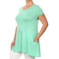 thumbnail image 2 of Women's Casual Plus Size Solid Color Blouse Tunic Top Shirt, 2 of 4