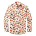 thumbnail image 3 of YIUME Men's Hawaiian Shirt Sea Ocean Fish Print Cotton Button-down Long Sleeve Aloha Shirt, 3 of 9