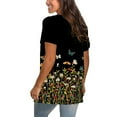 thumbnail image 4 of USSUMA Plus Womens Tops Dressy Casual V Neck Short Sleeve Women's Shirts and Blouses Daisy Print T-Shirts for Women Trendy Bohemian Retro Basic Flowy Tunic Top Summer Beach, 4 of 6