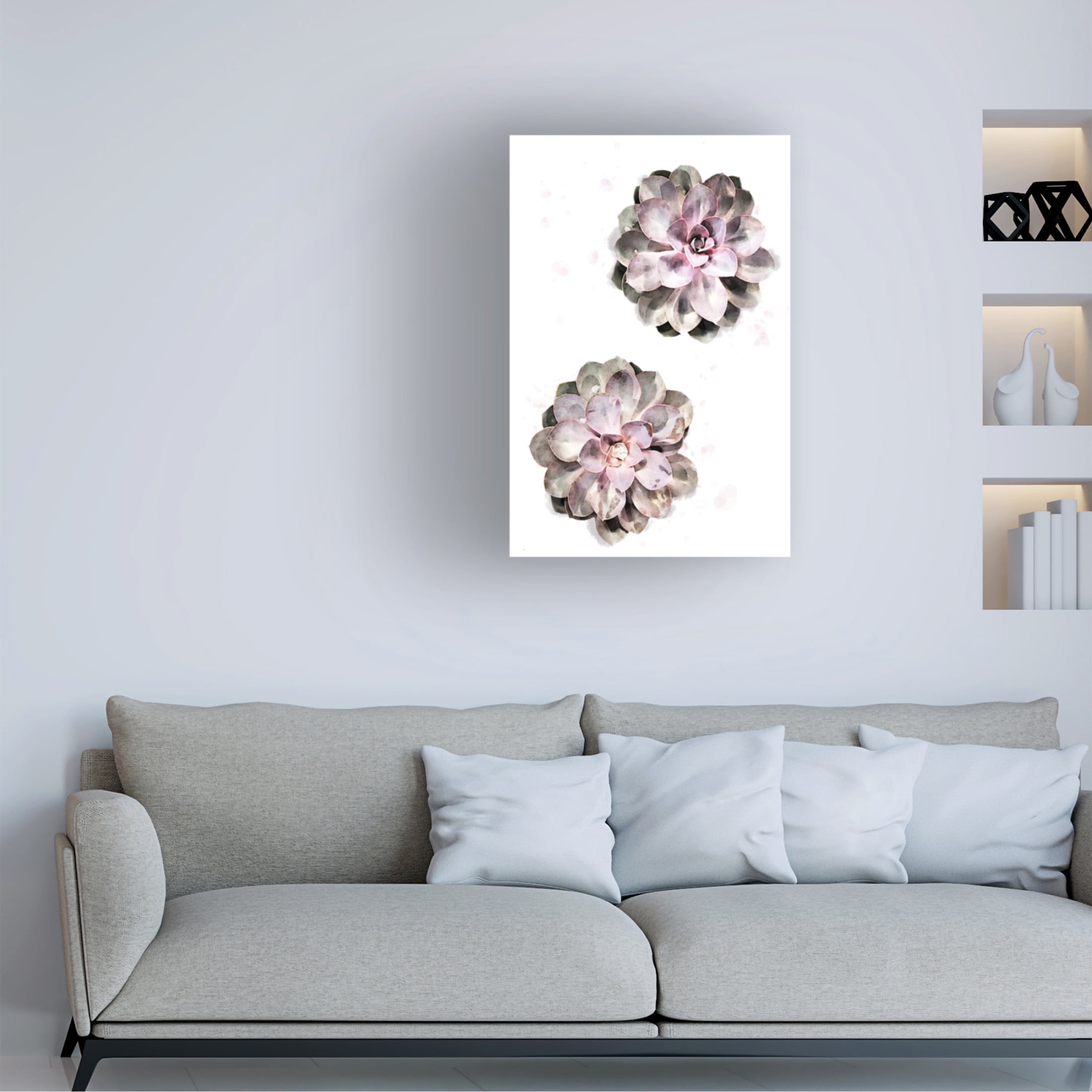 Canvas Wall Art - Pictufy Studio Ii 'Succulent 02' Wall Art for Living Room, Bedroom, or Office Décor by Trademark Fine Art - 12 x 19 Inches