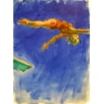 thumbnail image 2 of Hoffman, Kate 14x18 Gold Ornate Wood Framed with Double Matting Museum Art Print Titled - Diver, 2 of 4